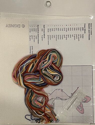 Rare! Disney "BAMBI AND FRIENDS" counted cross stitch kit 114404 - Picture 2 of 2