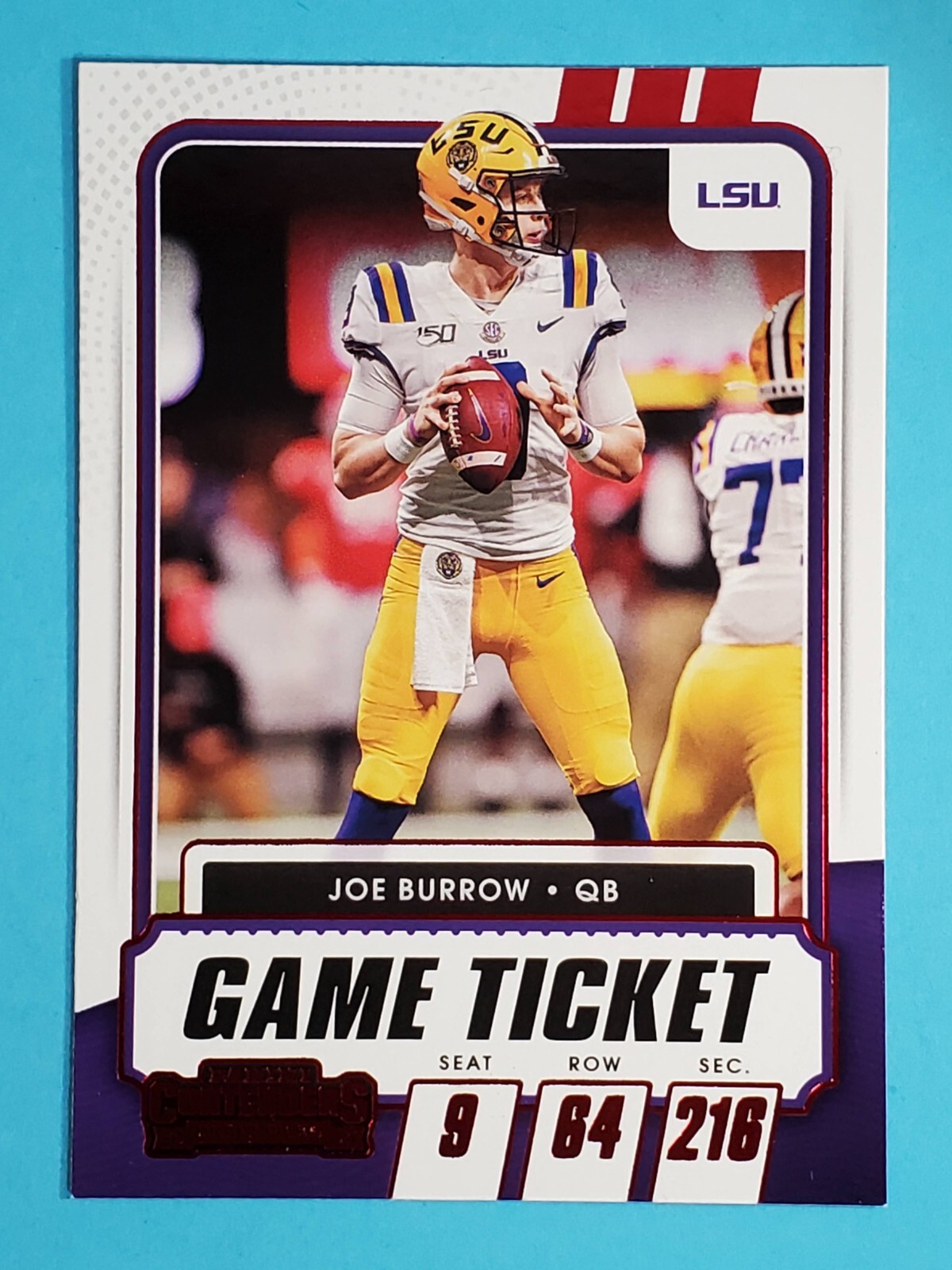 2021 Panini Contenders Draft Picks RED FOIL Joe Burrow LSU Tigers Bengals #18