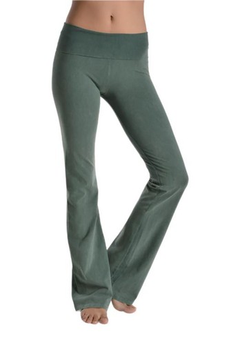 T-Party Fold Over MINERAL WASHED BOOTCUT Yoga Pants CJ7477 - Picture 45 of 67