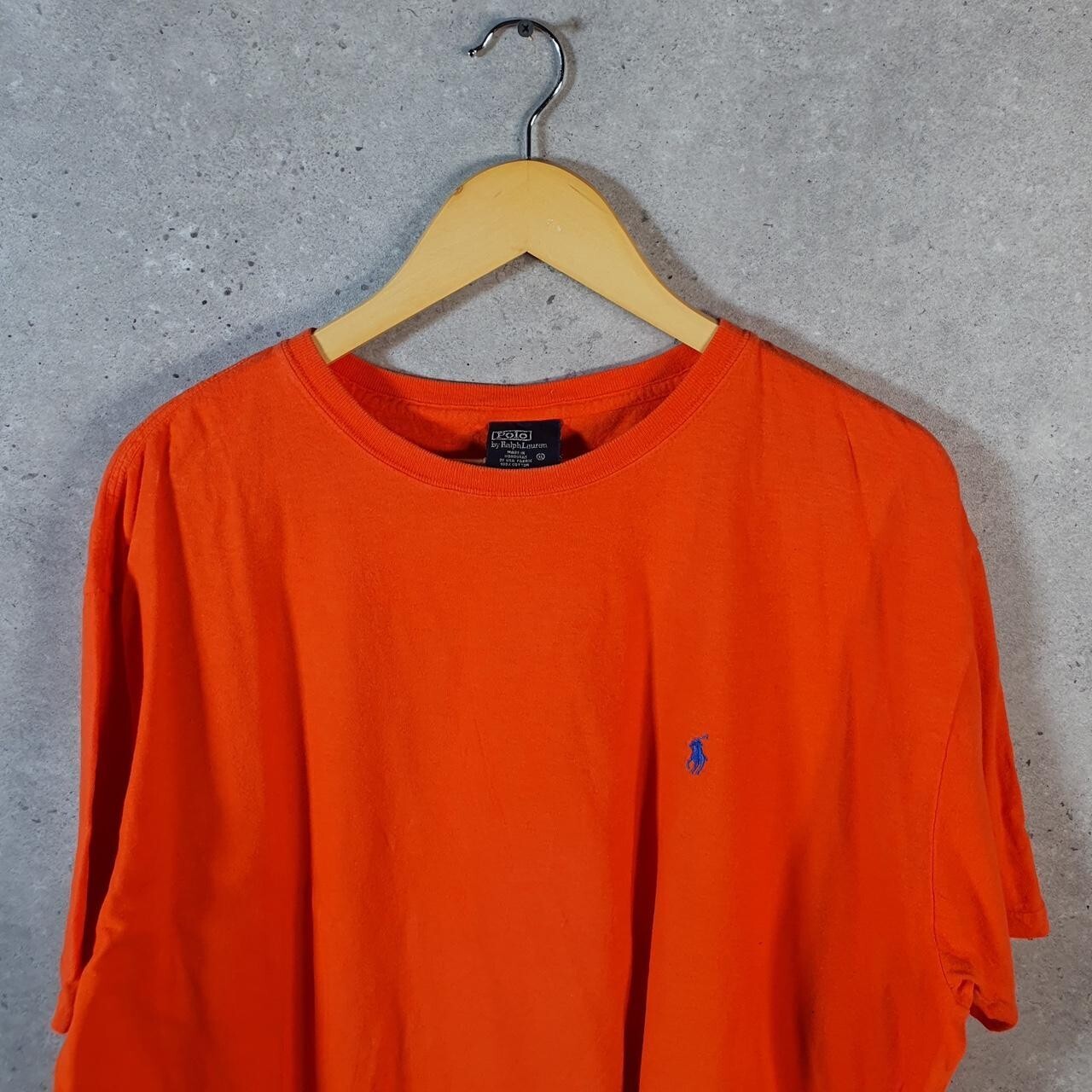 Polo Ralph Lauren vintage uomo XL arancione ricamata vestibilità classica pony