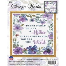 Design Works Counted Cross Stitch - YOU ARE THE WORLD -  FINISHED 10 X 10