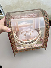 Ancien globe de mariée, XIX ème couronne, fleurs de cire.