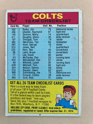 1974 Topps Football Team Checklist Pick from photos .10¢ shipping after 1st one! - Picture 72 of 211