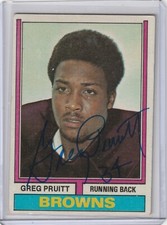 Greg Pruitt signed 1974 Topps rookie rc Cleveland Browns autograph Raiders