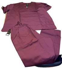 Natural Uniforms women's scrub vneck top pants3x Burgundy