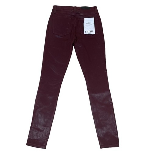 PISTOLA NWT Aline High Rise Skinny in Coated Sangria Size 26 - Picture 4 of 12
