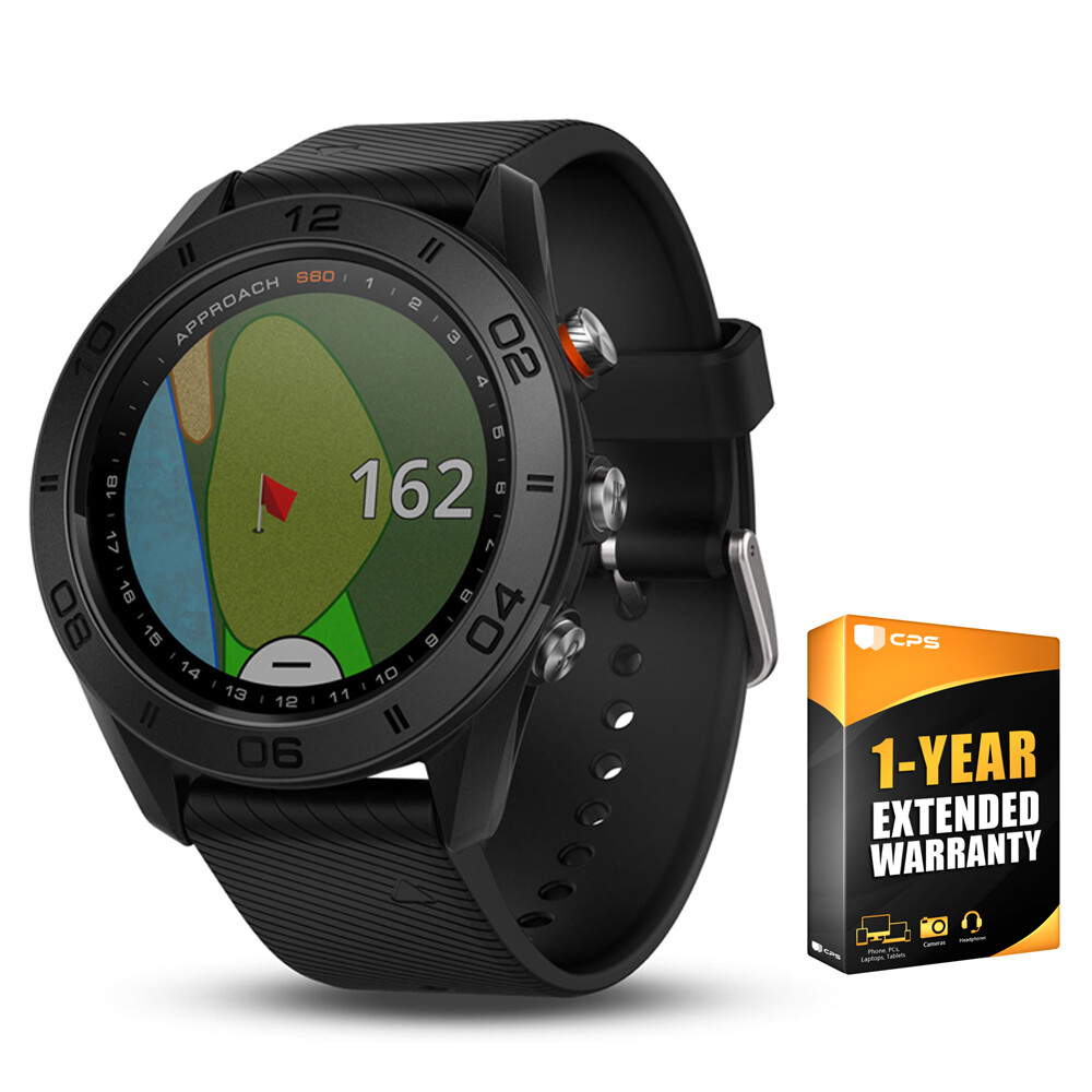 Garmin Approach S60 Golf Watch Black with Black Band + 1 Year