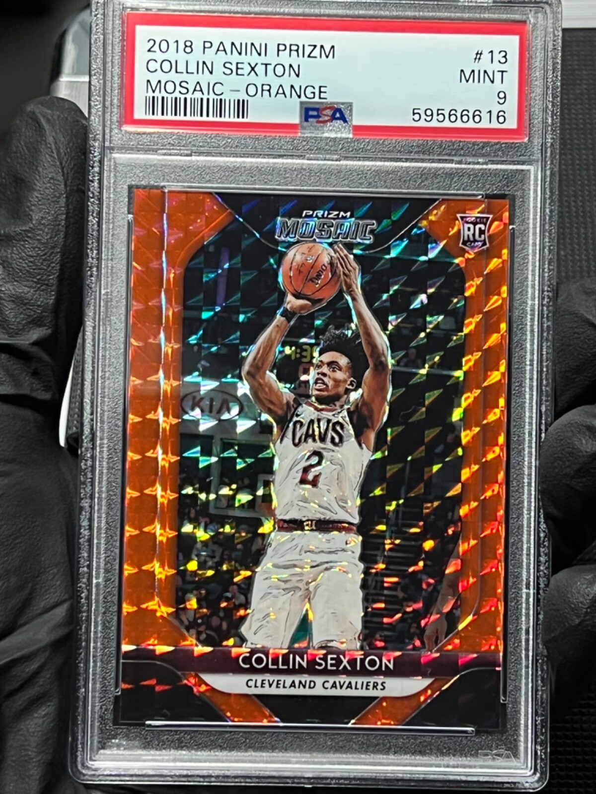 Collin Sexton 2018-19 Panini Prizm Mosaic Orange RC /99 PSA 9 Mint #13