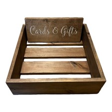 Rustic Brown Wooden Wedding Card  Gift Box Country Decor Display Crate Present