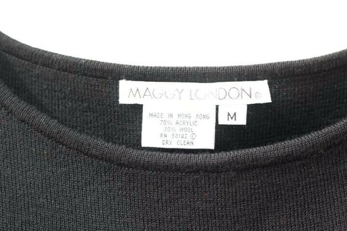 Maggy London Black Women's dress Long Sleeve Floral Embroidered Size Medium 011 - Picture 2 of 6