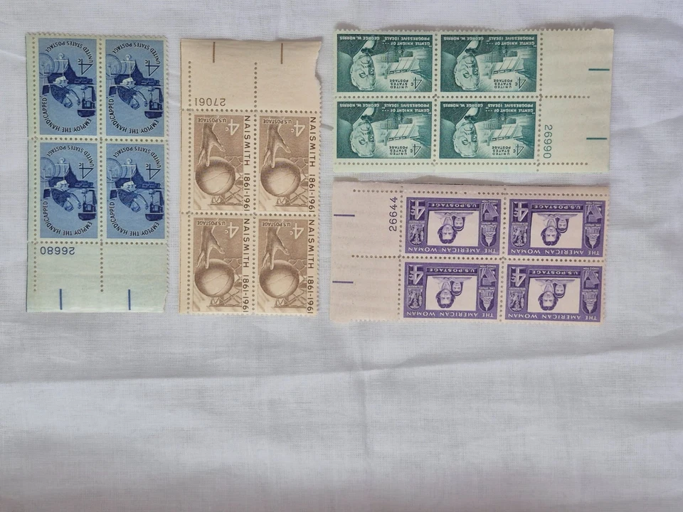 US Lots of 18 Plate# Block of 4 stamps, 3c, 4c & 5c, MNH - Image 4 of 4