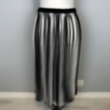 Eileen Fisher Women's Recycled Polyester A Line Pleated Midi Skirt Gray Size L