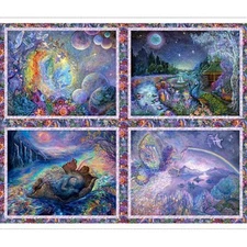 Astral Voyage  Fabric Panel  by Josephine Wall  for 3 Wishes Fabric  36 X 45