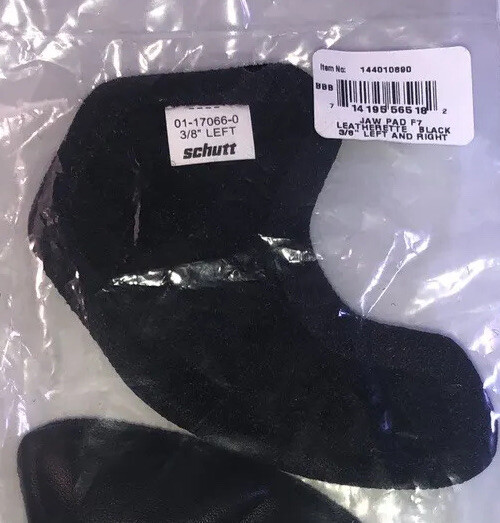 Schutt F7 3/8” Jaw Pads BlackOne PairLeatheretteBrand NewSHIPS N 24