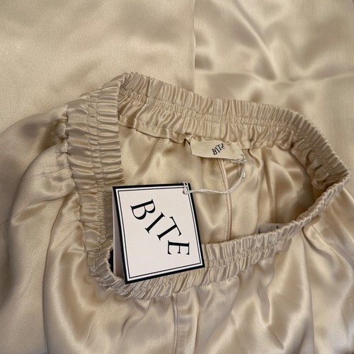 BITE Studios Leone Silk Trousers in Cream Size UK 8 / US 4 / Small S - Picture 7 of 9