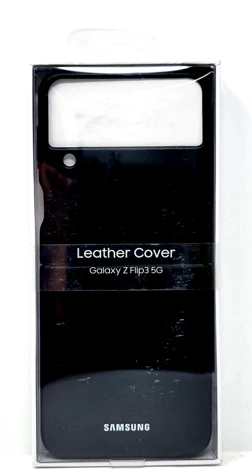 Funda de Cuero Original Samsung para Galaxy Z Flip3 5G, Negra 100% Original Foto 2 de 2