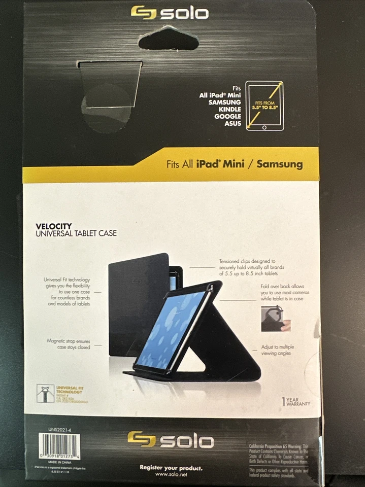 SOLO VELOCITY UNIVERSAL TABLET CASE *BLACK* - Image 2 of 2