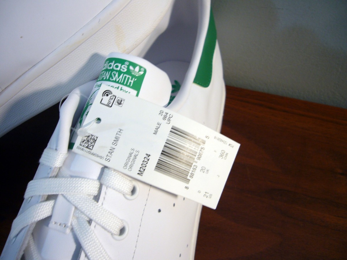 adidas Originals Men's Stan Smith Shoes, Size 21, White/Green