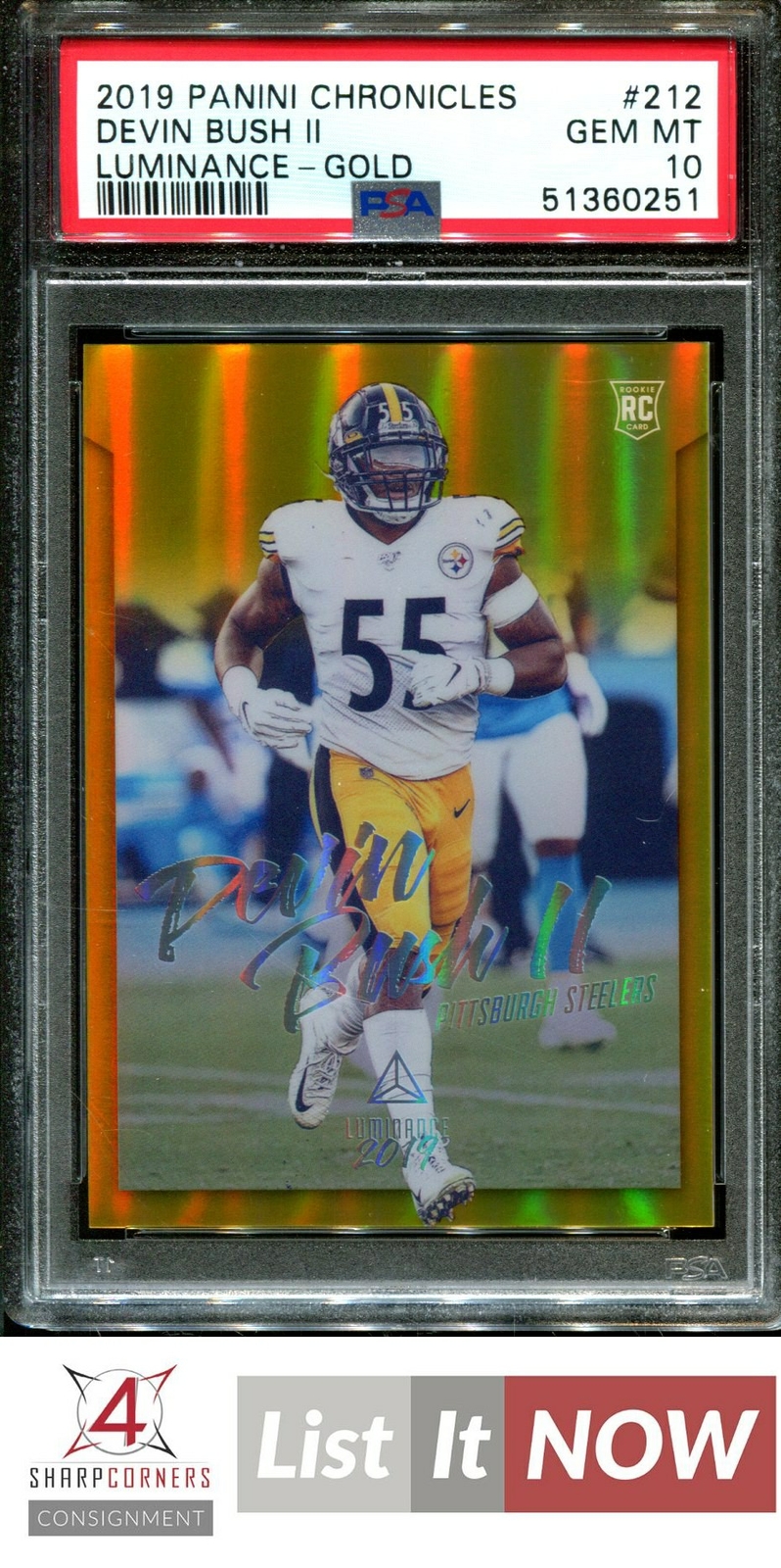 Devin Bush Jr. Panini Chronicles Luminance #212 Gold