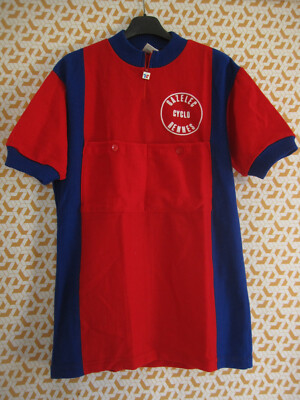 Maillot Cycliste Vintage Gazelec Cyclo Rennes - Acrylique Rouge Homme Taille L