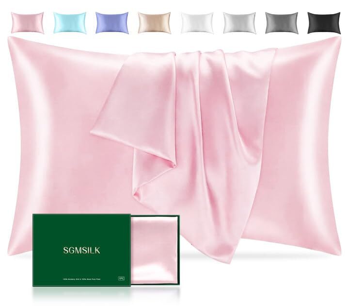Mulberry Silk Pillowcase for Hair and Skin 22 Momme Natural Silk Pillow Case ...-image