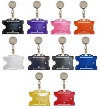 Heavy Duty Chrome Retractable Badge Reel & Open Face ID Card Holder