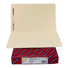 50 Count Smead Legal Size Straight Cut Manila Fastener Folder 1 Fastener