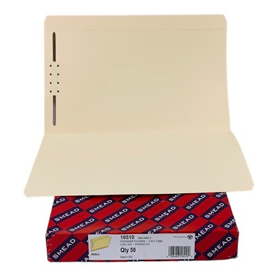 50 Count Smead Legal Size Straight Cut Manila Fastener Folder 1 Fastener