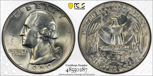 1959 Washington Quarter PCGS MS-63, Buy 3 Items, Get $5 Off!