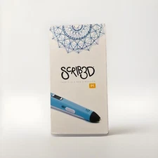 SCRIB3D P1 3D Printing Pen & 3 Color PLA Filament W/Project Guide LCD Screen