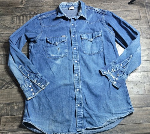 Denim Pearl Snap Shirt Jacket 17.5x36 