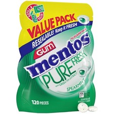 Pure Fresh Sugar-Free Chewing Gum with Xylitol Spearmint 120 Piece Bulk Res