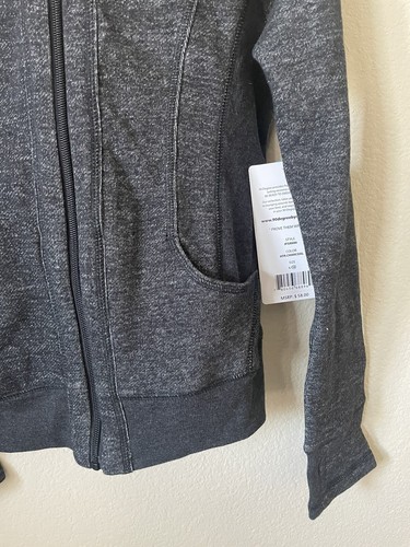 90 Degree By Reflex Black Thumbholes Girls Zip Up Fleece Hoodie Jacket Size L 12 - Picture 3 of 5