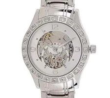 Diamonique Silvertone Automatic Movement Bracelet Watch NEW
