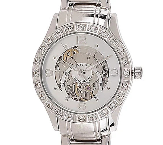Наручные часы Diamonique Silvertone Automatic Movement
