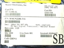 MMUN2238LT1G ON SEMI MMUN2238L TRANS PREBIAS NPN 246MW SOT23-3 ROHS 200 PIECES