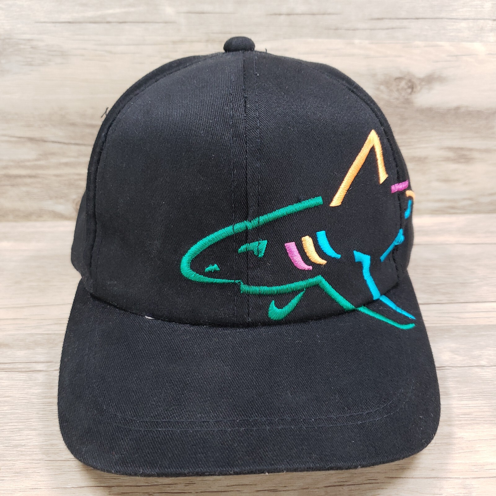 Shark Logo Hat Cap Strap Back Greg Normal Black E… - image 1