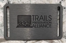 GRIP6 BELT BUCKLE - TRAILS PRESERVATION ALLIANCE - GUNMETAL - 1.5 INCH