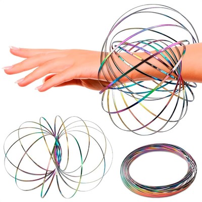 Stainless Steel Flow Ring Spinner   Magic Kinetic Arm ring for Stress Relief