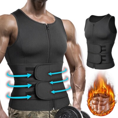 Men's Neoprene Sauna Sweat Vest Body Shaper Waist Cincher Weight Loss Shapewear 