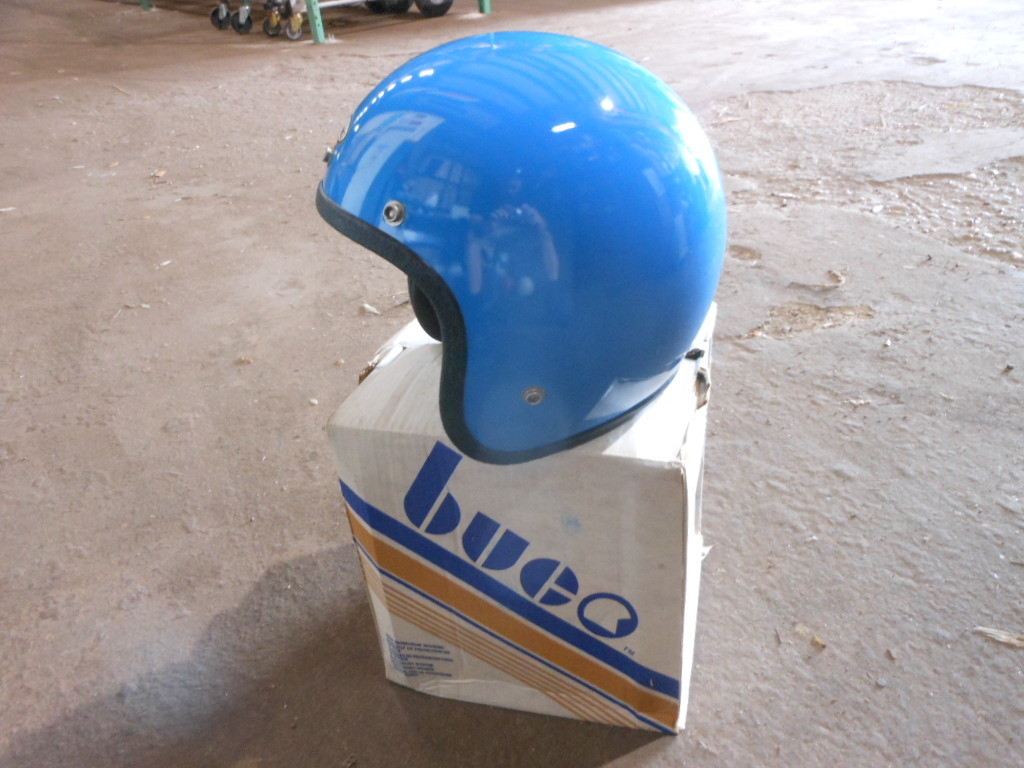 Vintage NOS Buco Size Small Blue Fiberglass Open Face 5 Snap