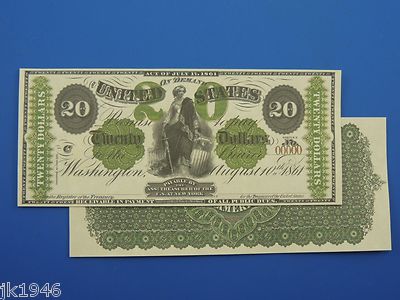 Reproduction $20 1861 Greenback US Paper Money Currency Copy | eBay