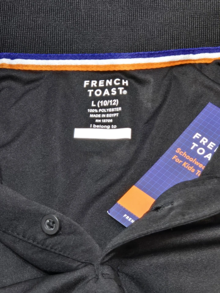 LG.  Black French Toast Boy Moisture Wicking Performance Sport Polo Short Sleeve - Image 2 of 4