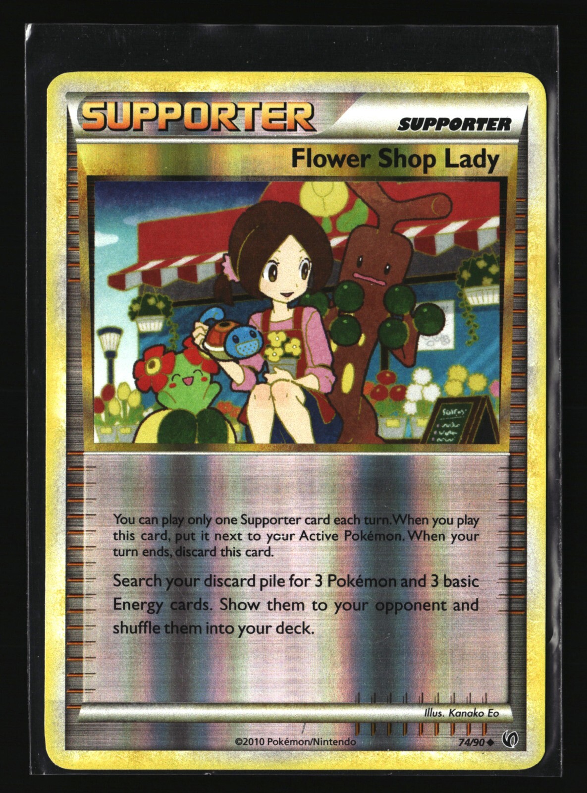 Pokemon FLOWER SHOP LADY 74/90 Reverse Holo (2010 Undaunted) LP/Light Play