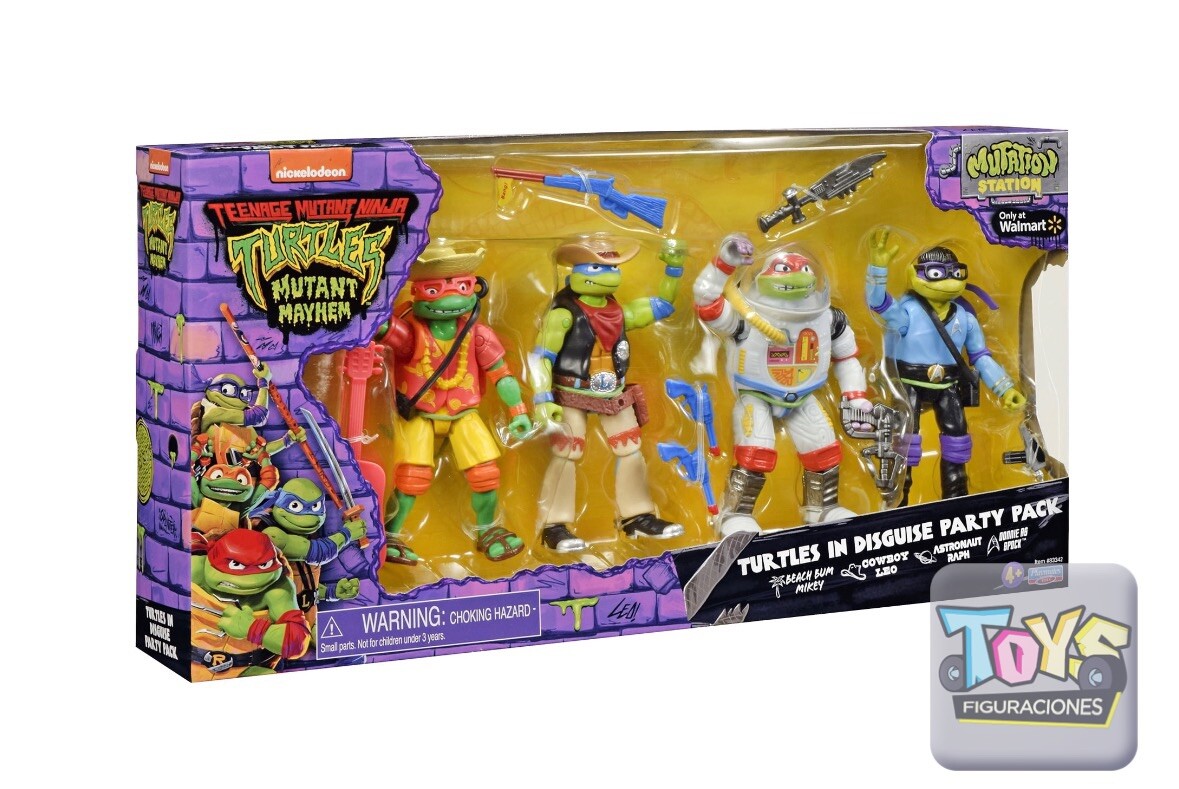 TMNT Mutant Mayhem Turtles In Disguise Party Pack figures 2023