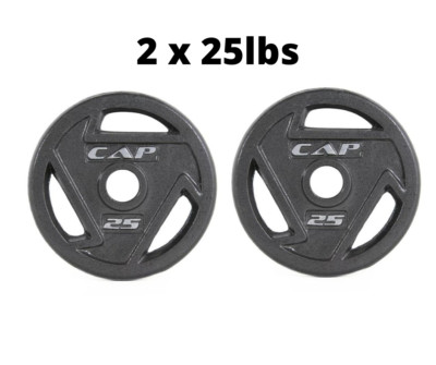 CAP Barbell Black Olympic Grip Weight Plate 2-inch Hole, pairs , 10 -100 lbs Fit