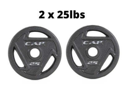 CAP Barbell Black Olympic Grip Weight Plate 2-inch Hole, pairs