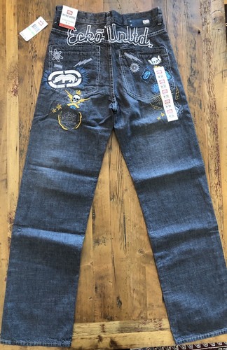 Ecko Unltd Baggy Fit Embroidered Jeans 