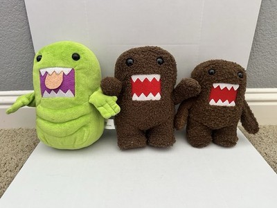Lot Of 3 DOMO Monster Plush Toys 2-Brown & 1-Green Ghostbuster Slimer
