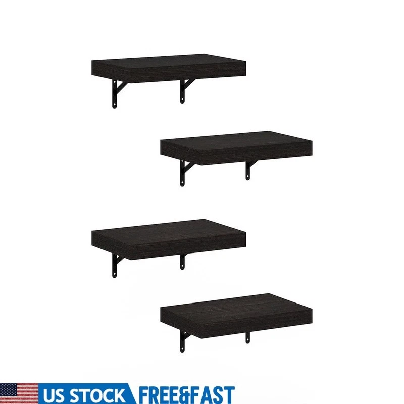 Wall Mounted Shelves Set Sturdy Storage Display Home Office Living Room New
